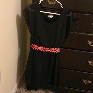 Black Boho Belted Dress